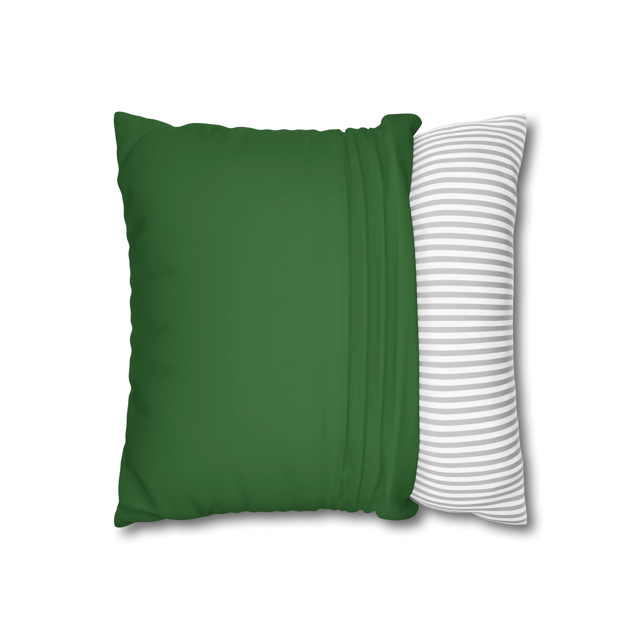 Mughal Green faux suede pillow case, open view.
