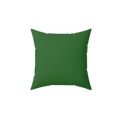 Mughal green faux suede throw pillow, front view.