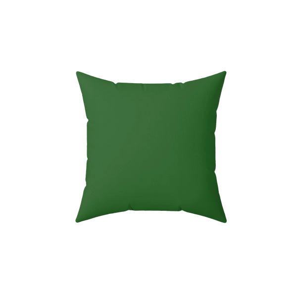 Mughal green faux suede throw pillow, front view.