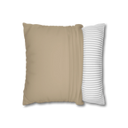 Natural Jute faux suede pillow case, open view.