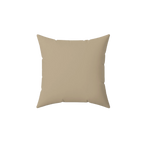 Natural jute faux suede throw pillow, front view.