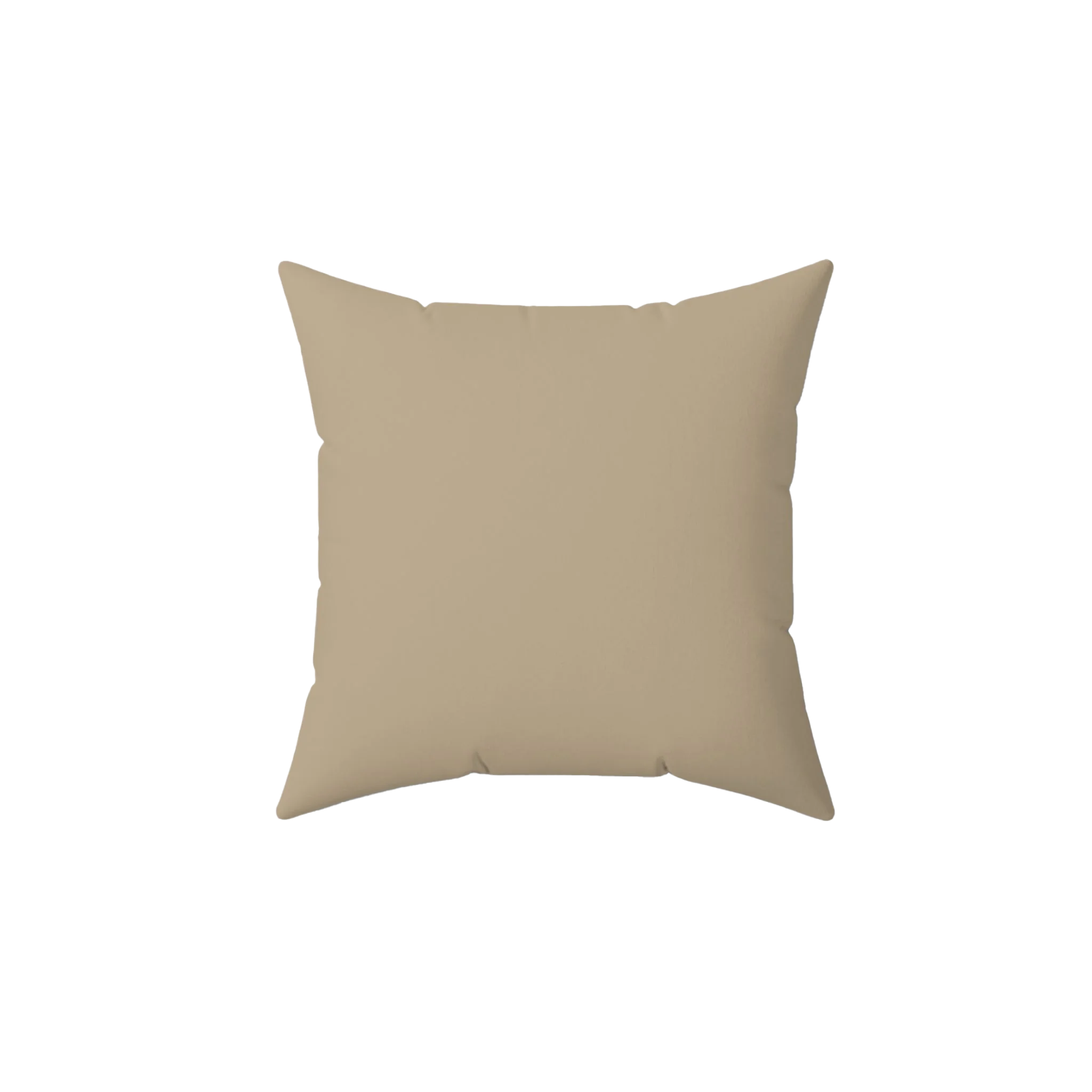 Natural jute faux suede throw pillow, front view.