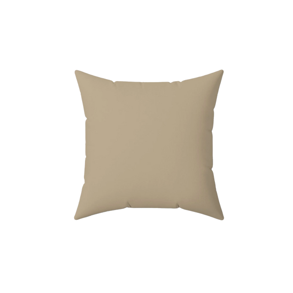 Natural jute faux suede throw pillow, front view.