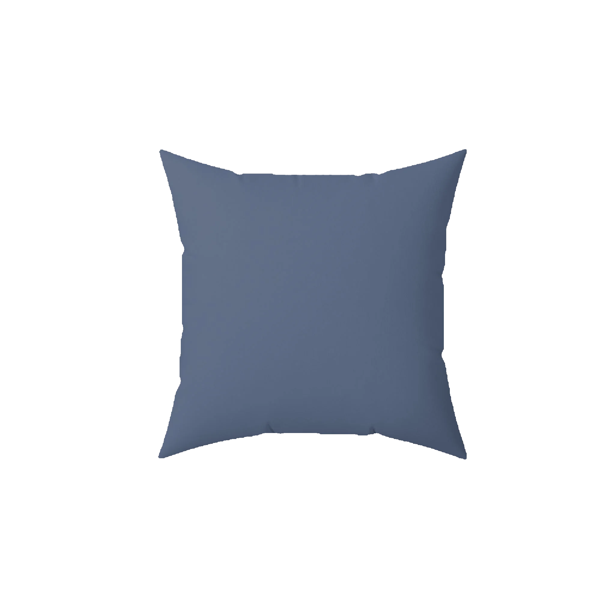 Navy dust faux suede throw pillow, back view.