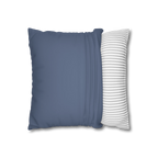 Navy dust faux suede pillow case, open view.