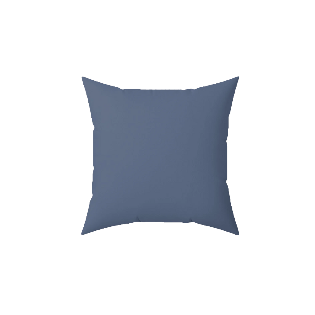 Navy dust faux suede throw pillow, front view.