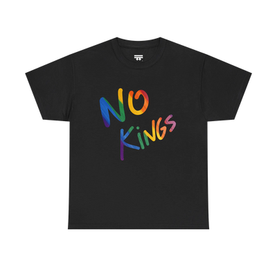 No Kings Rainbow Script Tee