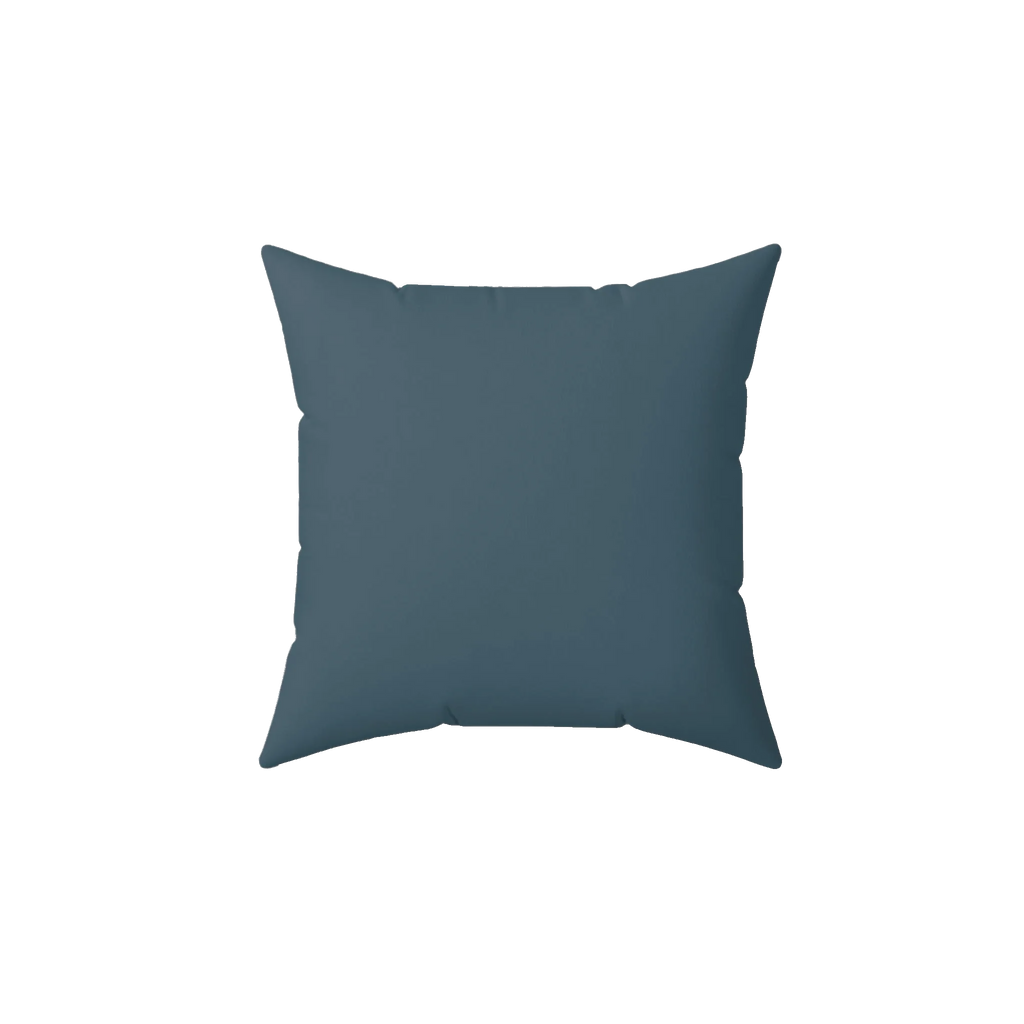 Nostradamus blue faux suede throw pillow, front view.