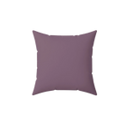 Old lavender faux suede throw pillow, front view.