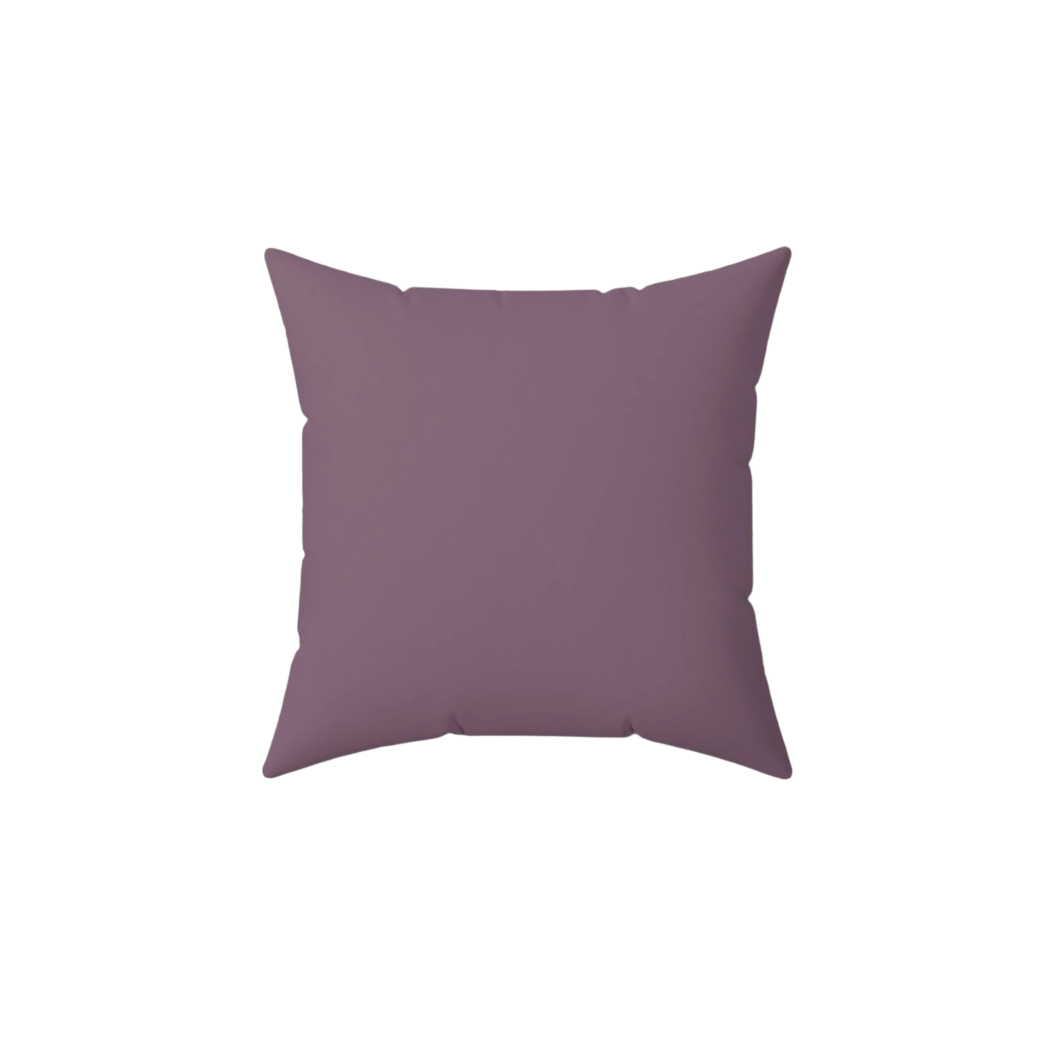 Old lavender faux suede throw pillow, front view.