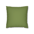 Olive Green faux suede pillowcase, front view.