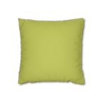 Orchid Green faux suede pillow case, back view.