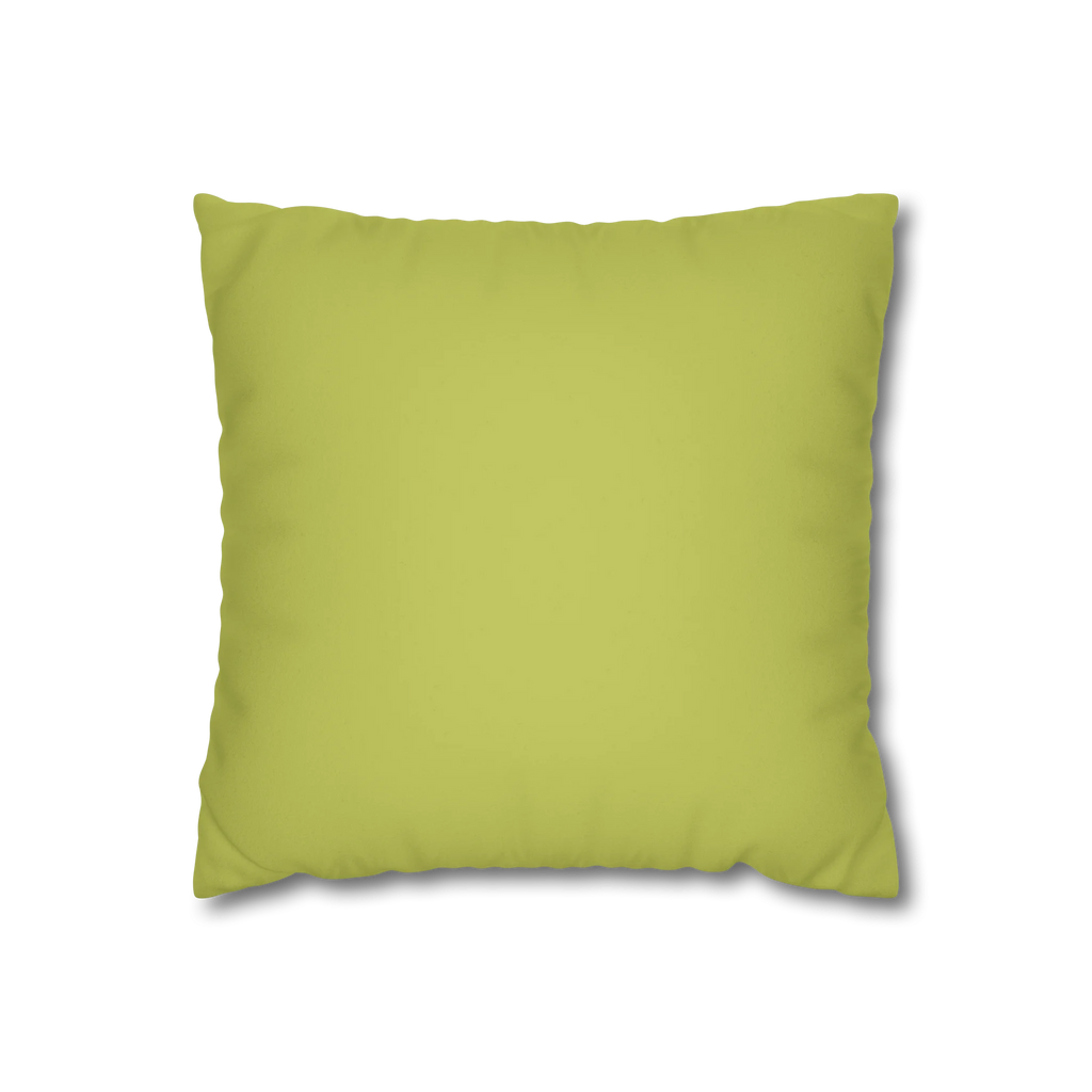 Orchid Green faux suede pillow case, front view.