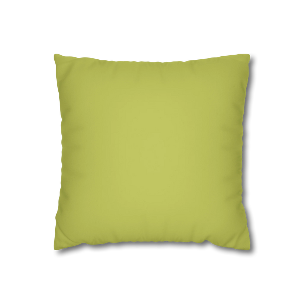 Orchid Green faux suede pillow case, front view.
