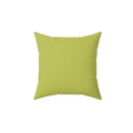 Orchid green faux suede throw pillow, front view.