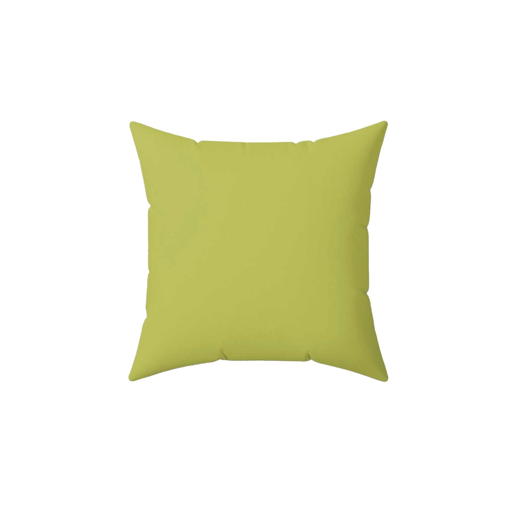 Orchid green faux suede throw pillow, front view.
