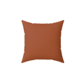 Paarl rust faux suede luxury square pillow, front view.