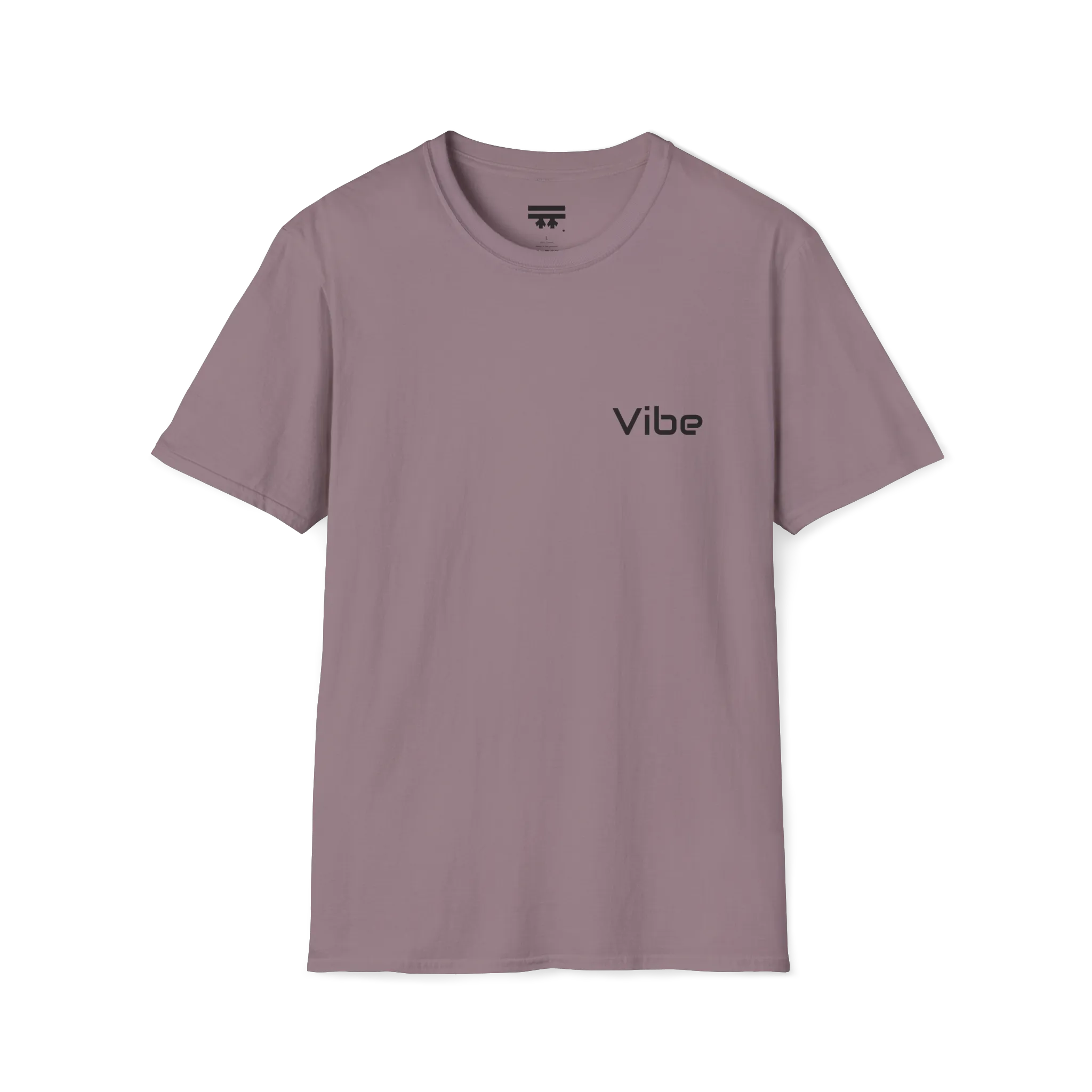 A paragon t-shirt with a white Vibe wordmark on the left chest.