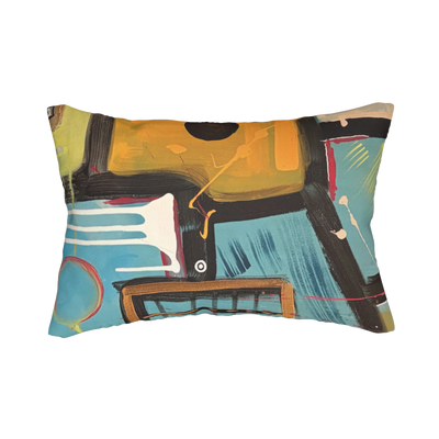 “Patchy” Abstract Urban Lumbar Pillow