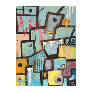 "Patchy" Colorful Urban Abstract Canvas Art