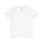 “Patchy" Panda Rizzy graphic tee, white, diamond logo chest detail, front flat lay.