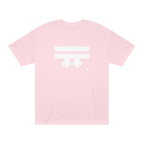 A pink t-shirt with a white Freebrd icon graphic on the front.