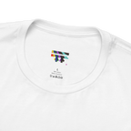 Pride Peace Symbol T-Shirt, white, pure cotton label, relaxed crew neck detail