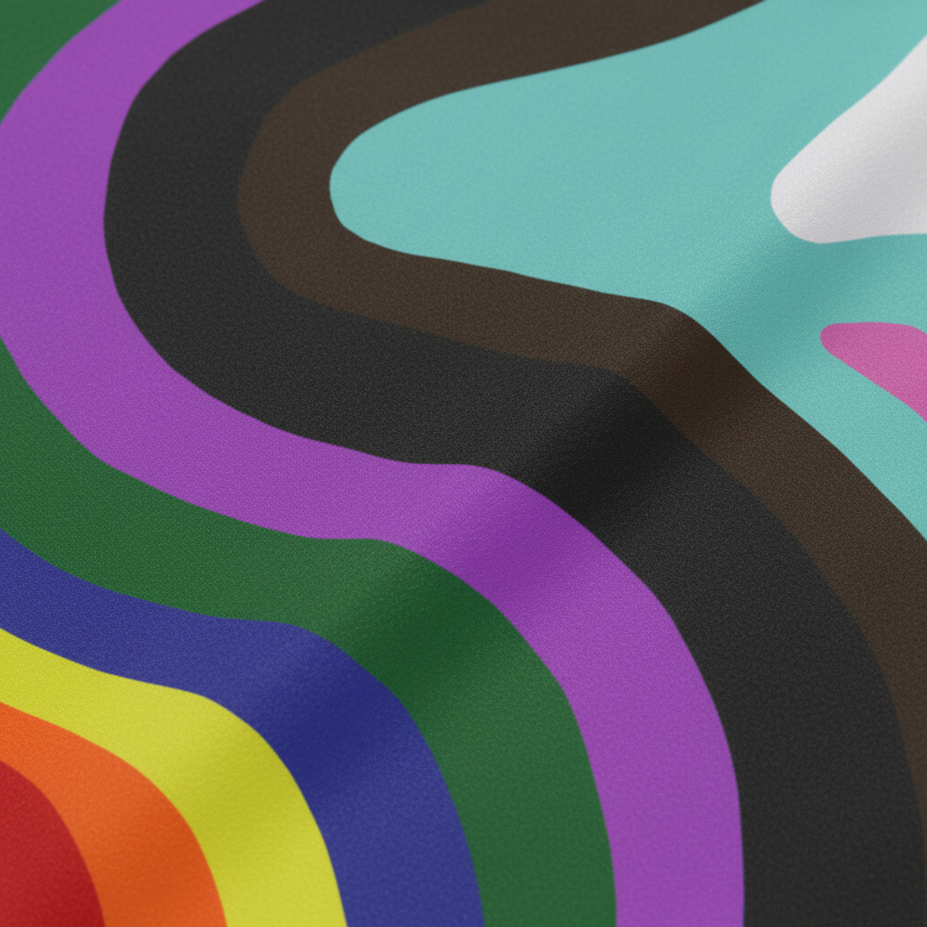 Pride Rainbow Wave Flag Fabric Texture