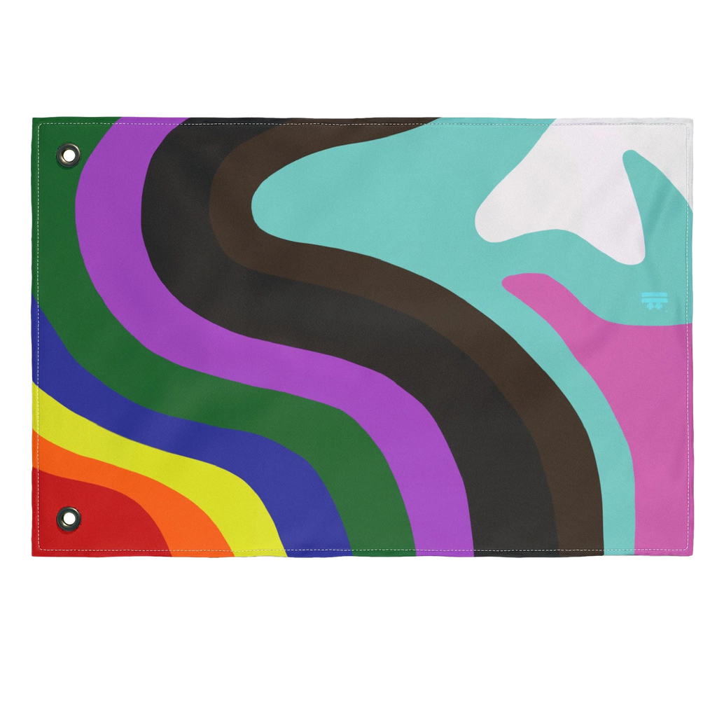 A front preview of the Pride Rainbow Wave Double-Sided Flag.
