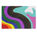 A front preview of the Pride Rainbow Wave Double-Sided Flag.