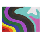 A front preview of the Pride Rainbow Wave Double-Sided Flag.