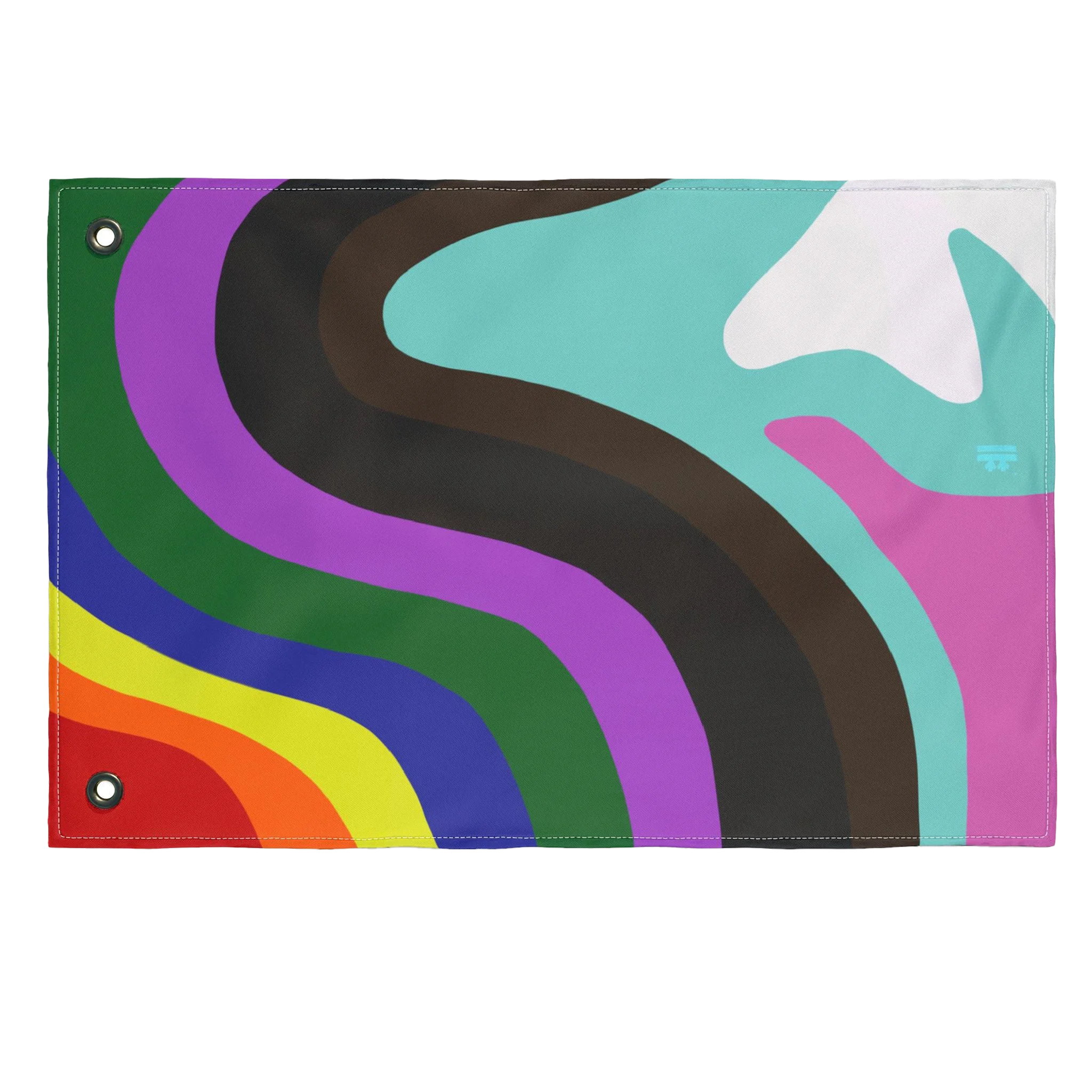 A front preview of the Pride Rainbow Wave Double-Sided Flag.