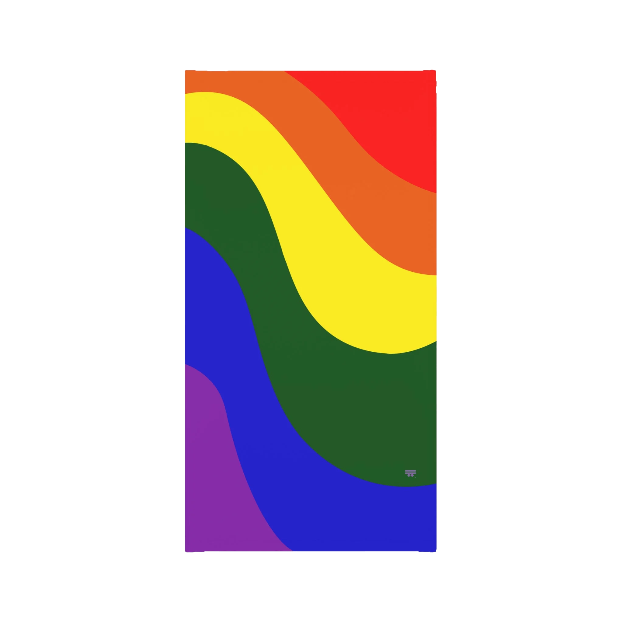 Pride Rainbow Wave Neck Gaiter by FREEBRD — front view, rainbow wave print in red, orange, yellow, green, blue, and purple