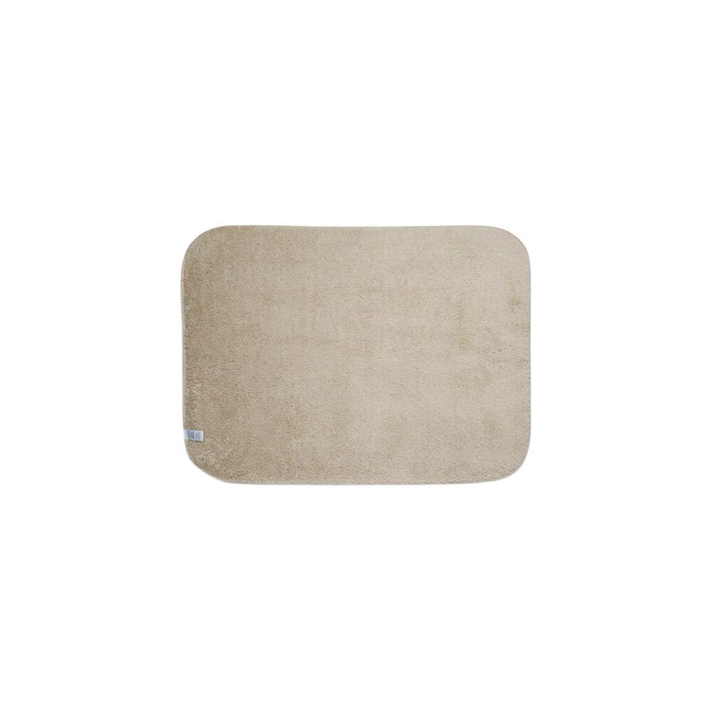 30 by 40 inch rainbow camo blanket, back view showing solid beige sherpa backing and rounded corners.