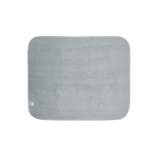 50 by 60 inch rainbow camo blanket, back view showing solid grey sherpa backing and rounded corners.