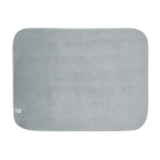 60 by 80 inch rainbow camo blanket, back view showing solid grey sherpa backing and rounded corners.
