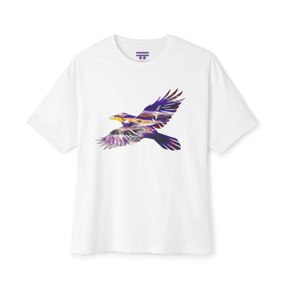 Raven in Flight Tribal Wave Graphic T-Shirt