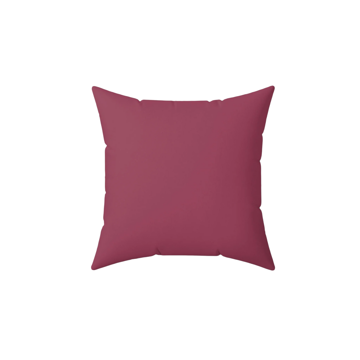 Red onion faux suede throw pillow, front view.