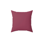 Red onion faux suede throw pillow, front view.