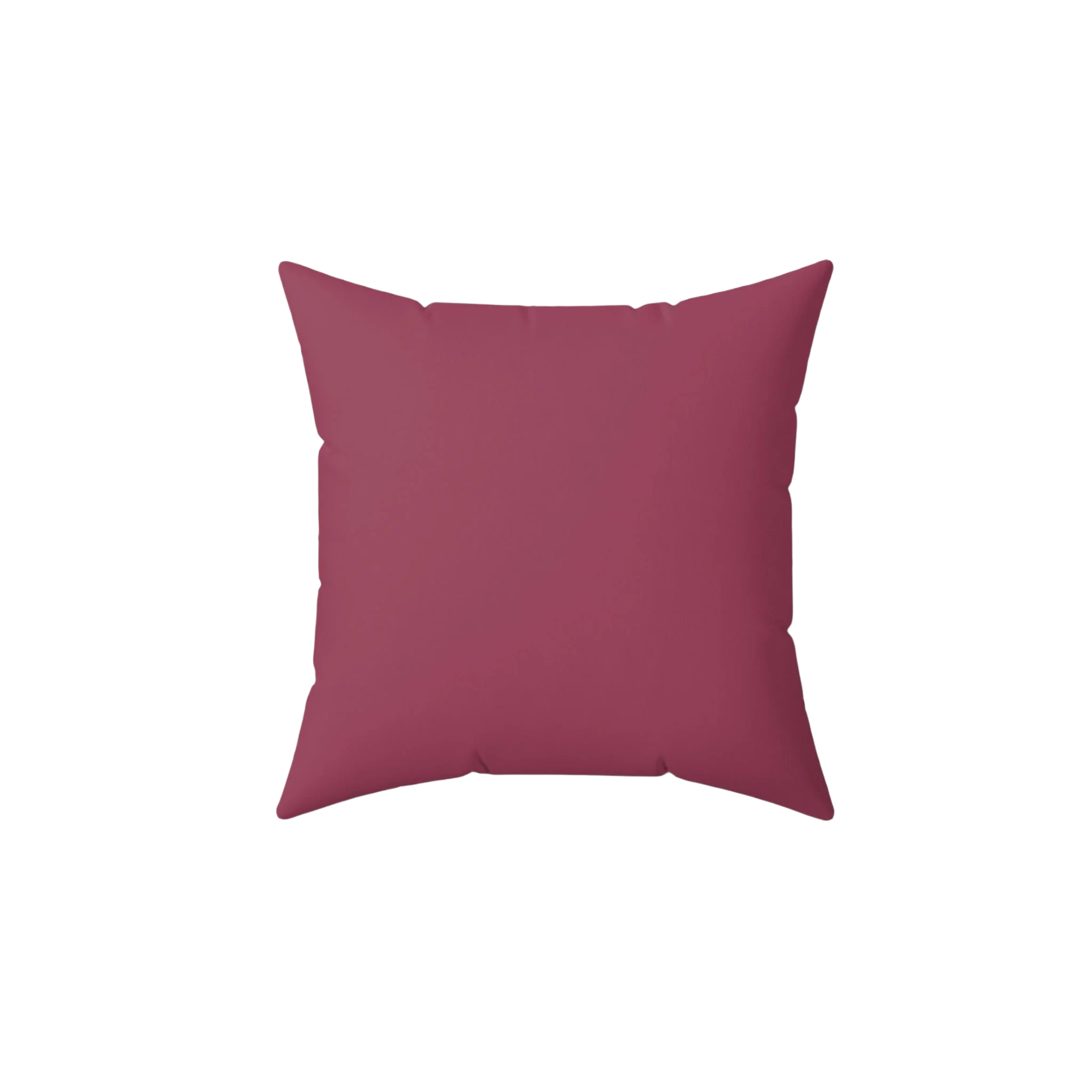 Red onion faux suede throw pillow, front view.