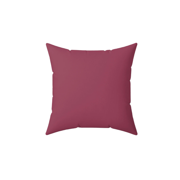 Red onion faux suede throw pillow, front view.