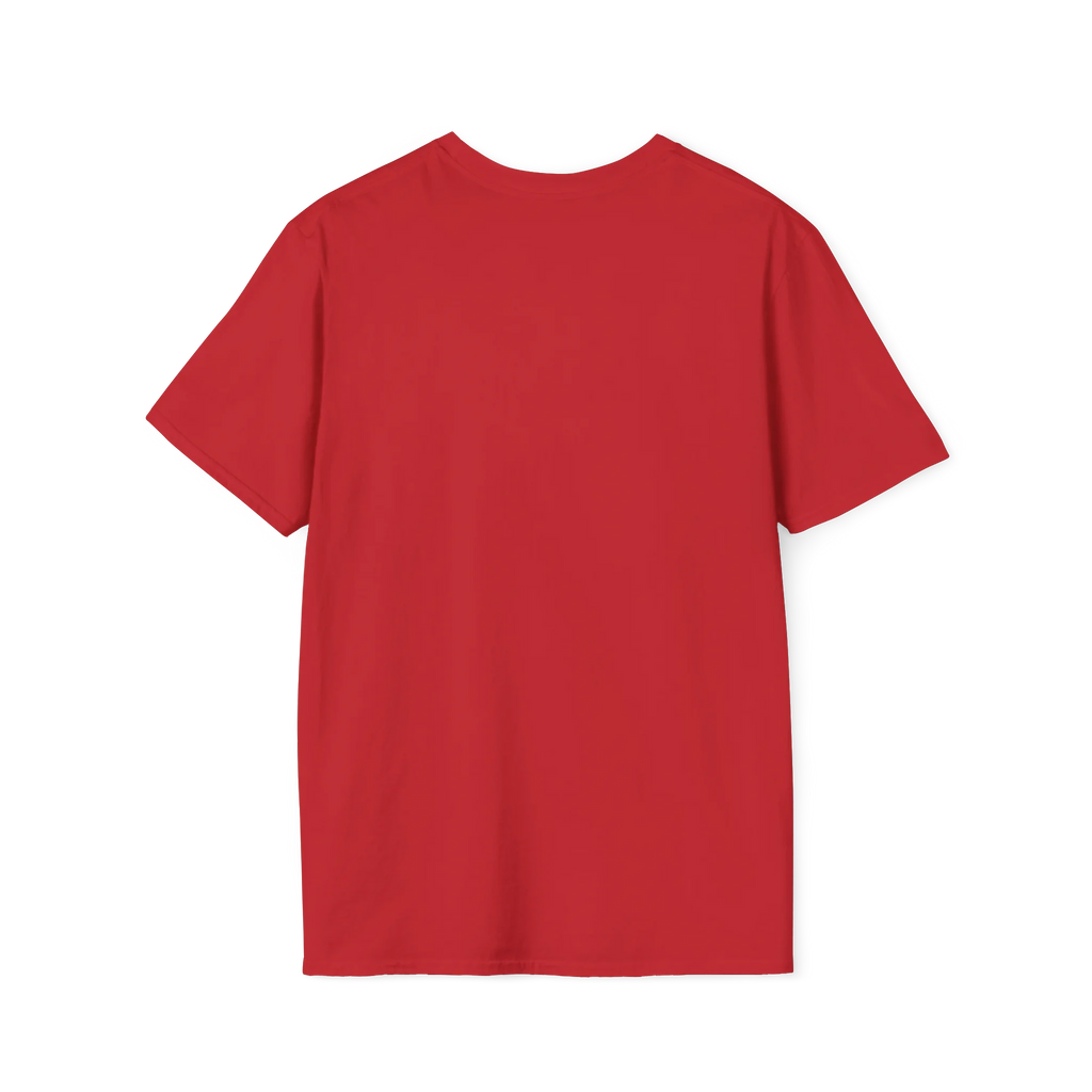 A plain back view of the red Trans Rights Are Human Rights T-Shirt.