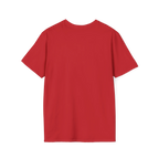 A plain back view of the red Trans Rights Are Human Rights T-Shirt.