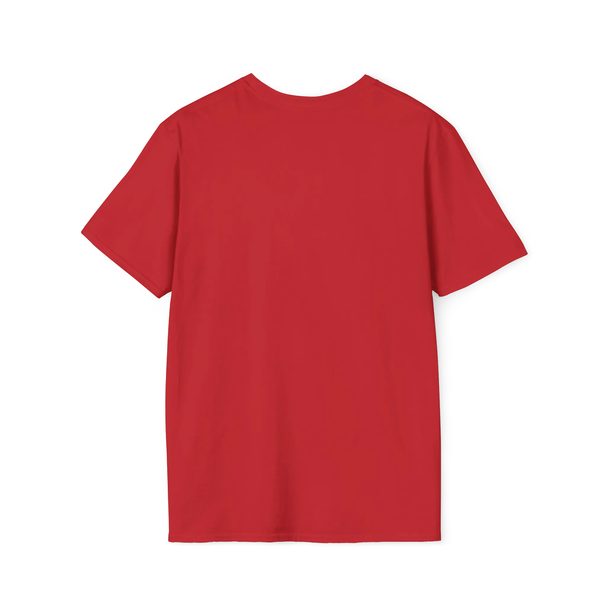 A back view of the red women's rights are human rights t-shirt.
