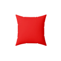 Rich red faux suede throw pillow, front view.