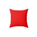 Rich red faux suede throw pillow, front view.