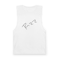 "Rizz Lucy Panda" 02.1 Edition Barnard Tank Top by FREEBRD — white, handwritten Rizz signature front, front view.