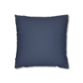 Rugged Blue faux suede pillowcase, front view.