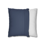Rugged Blue faux suede pillowcase, open view.