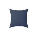 Rugged blue faux suede throw pillow, front view.
